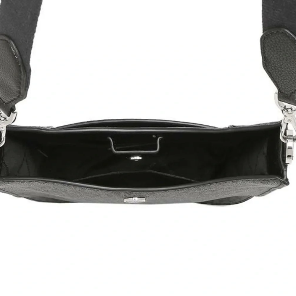 MICHAEL KORS Briley Small Logo Messenger Bag BLACK SIGNATURE COLOR - Picture 9 of 15